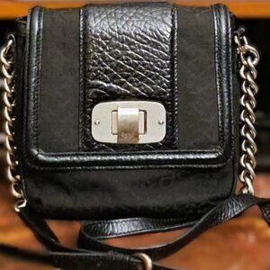 Authentic Donna Karan New York Monogram Genuine Leather Crossbody